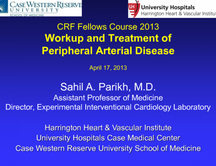 Workup and Treatment of Lower Extremity PAD