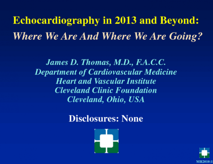 Echocardiography in 2013 and Beyond: Where We Are and Where We Are Going
