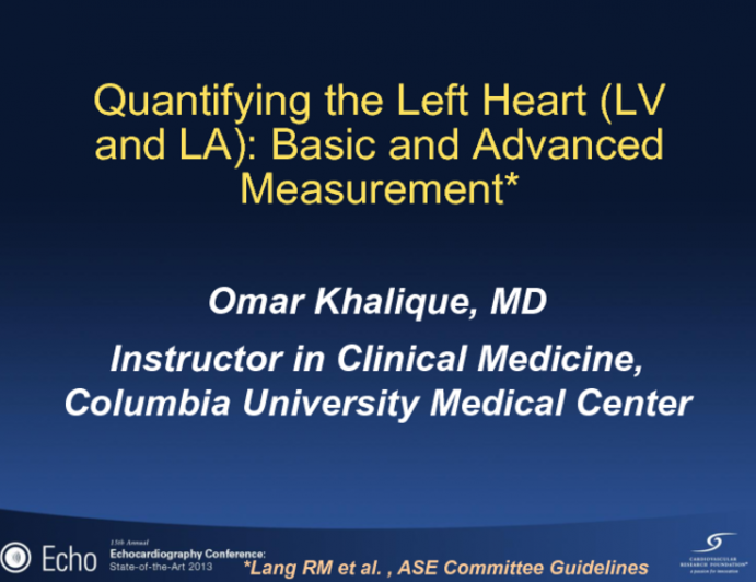 Quantifying the Left Heart (LV and LA): Basic and Advanced Measurements
