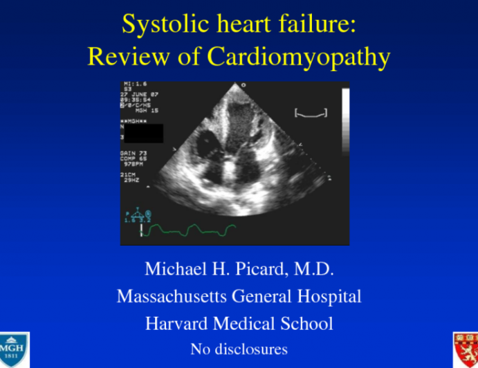 Systolic Heart Failure: Review of Cardiomyopathy