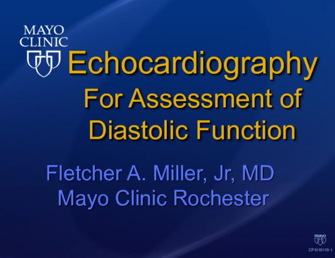 Echocardiography For Assessment Of Diastolic Function 1602