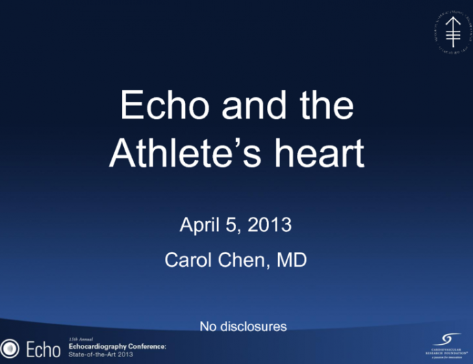 Echo and the Athlete’s heart