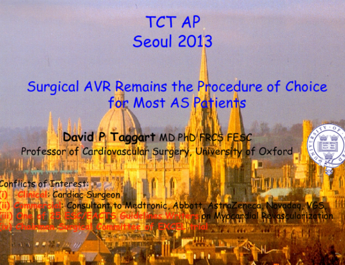 Surgical AVR Remains the Procedure of Choice for Most AS Patients