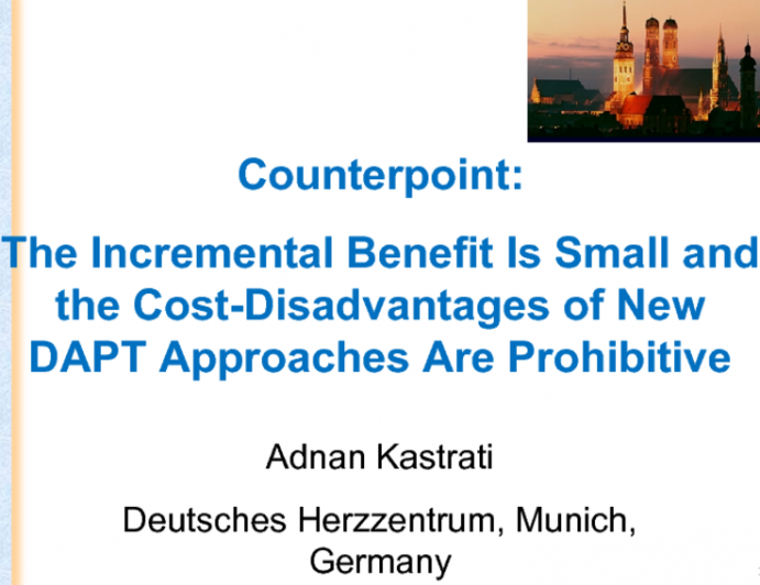 Counterpoint: The Incremental Benefit Is Small and the Cost-Disadvantages of New DAPT Approaches Are Prohibitive