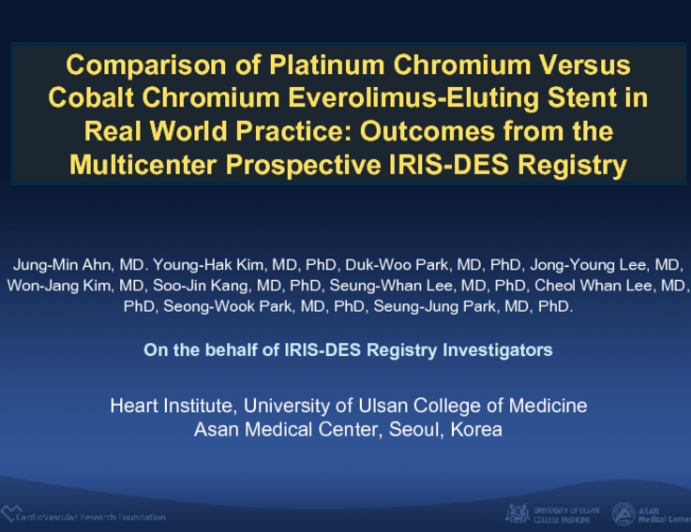 Comparison of Platinum Chromium Versus Cobalt Chromium Everolimus-Eluting Stent in Real World Practice: Outcomes from the Multicenter Prospective IRIS-DES Registry