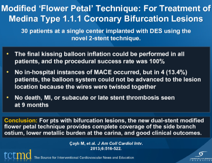 Modified ‘Flower Petal’ Technique: For Treatment of Medina Type 1.1.1 Coronary Bifurcation Lesions