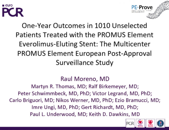 One-Year Outcomes in 1010 Unselected Patients Treated with the PROMUS Element Everolimus-Eluting Stent: The Multicenter PROMUS Element European Post-Approval Surveillance Study