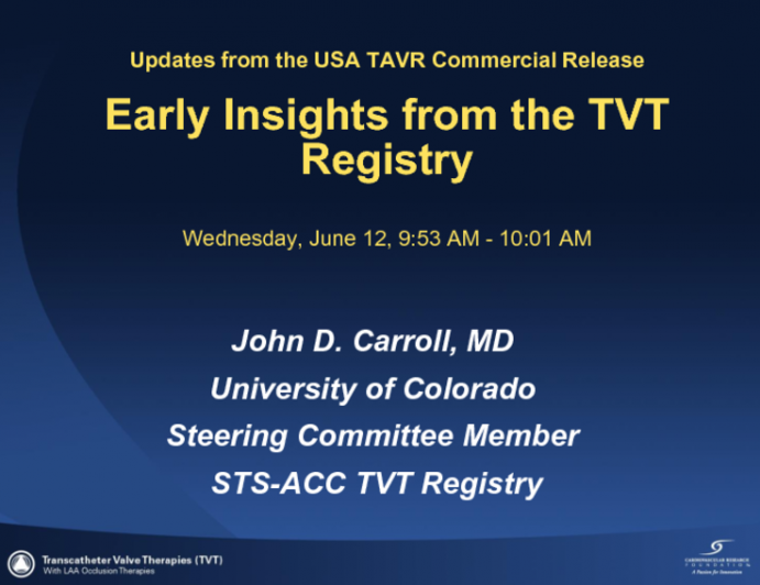 Early Insights from the TVT Registry