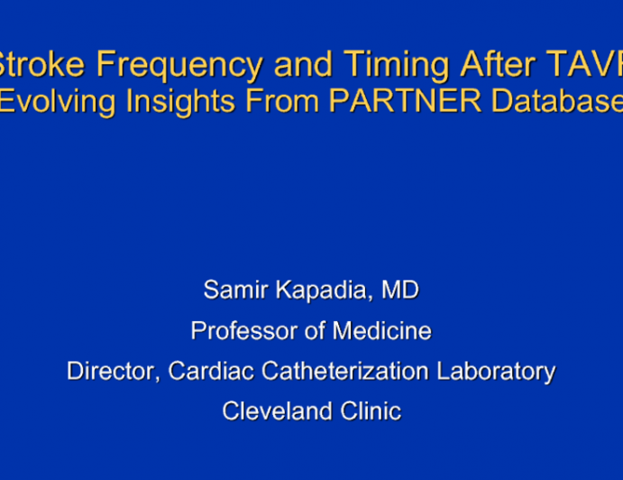 Stroke Frequency and Timing after TAVR: Evolving Insights from the PARTNER Database