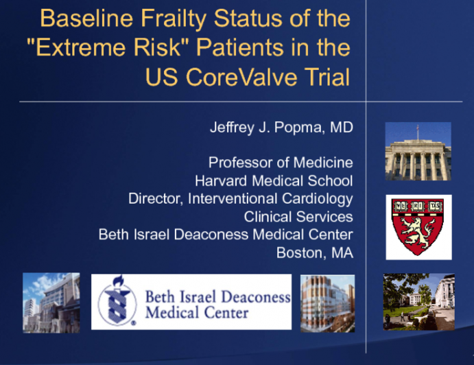 Baseline Frailty Status of the "Extreme Risk" Patients in the US CoreValve Trial