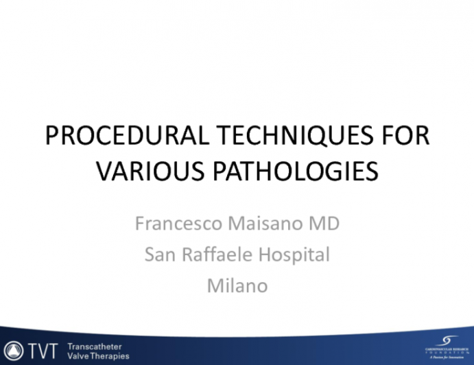 Procedural Techniques for Various Mitral Pathologies