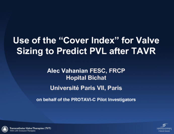 Use of the "Cover Index" for Valve Sizing to Predict PVL After TAVR