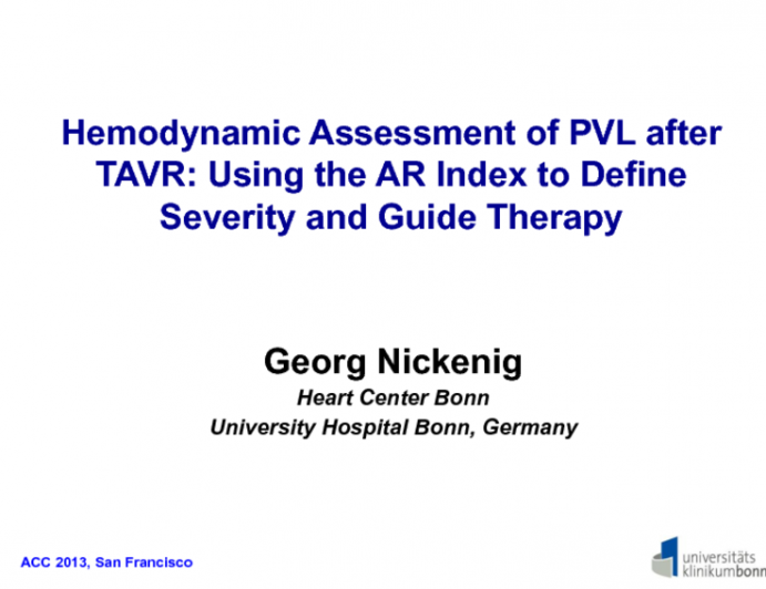 Hemodynamic Assessment of PVL after TAVR: Using the AR Index to Define Severity and Guide Therapy