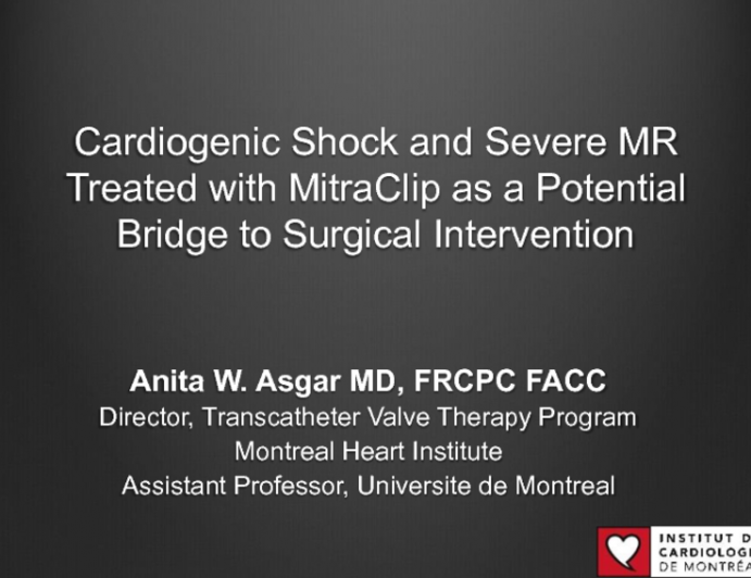 Cardiogenic Shock due to Severe Ischemic Mitral Regurgitation: MitraClip Therapy as a Bridge to Surgical Intervention