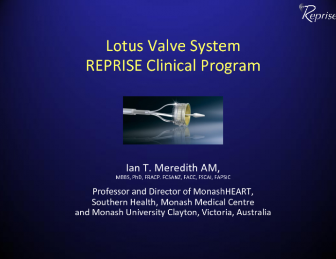 Clinical Results from Reprise I and II