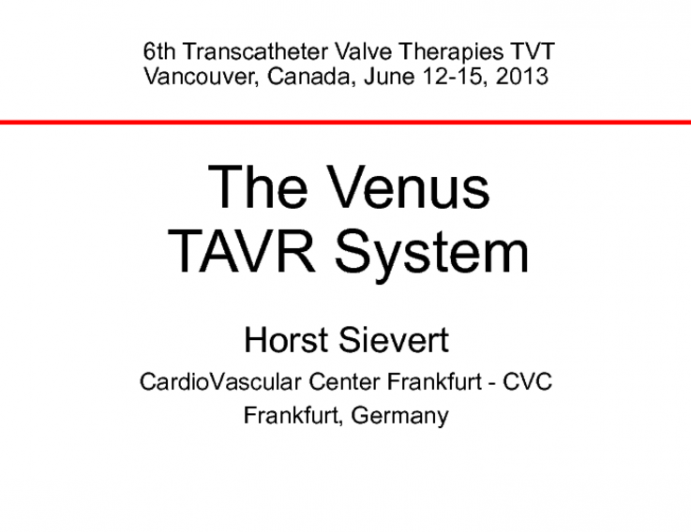 The Venus TAVR System (Venus MedTec, China)