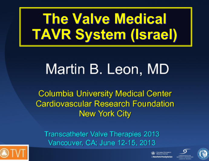 The Valve Medical TAVR System (Israel)