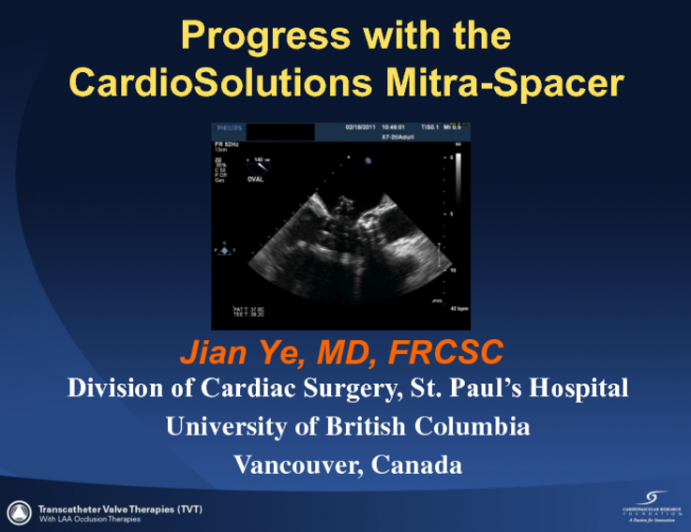 Progress with the CardoSolutions Mitra-Spacer