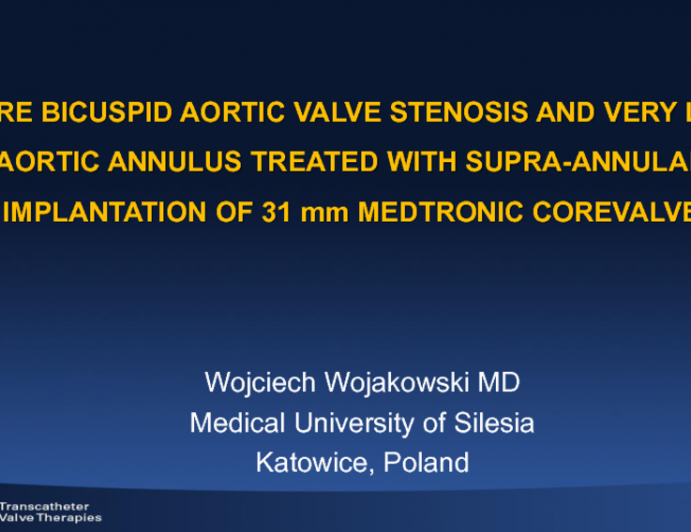 Severe bicuspid aortic valve stenosis and very large aortic annulus treated with supraannular implantation of 31mm Medtronic CoreValve