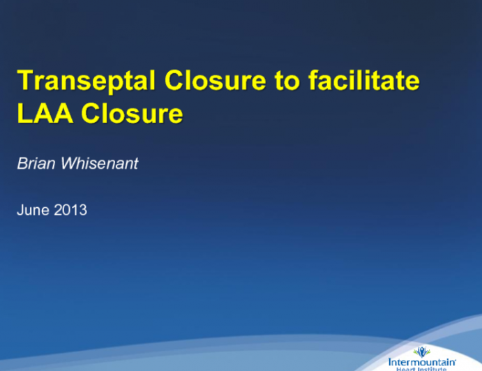 Optimal Transseptal Technique for LAA Occlusion