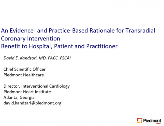 An Evidence- and Practice-Based Rationale for Transradial Coronary Intervention