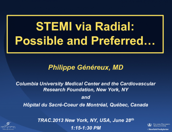 STEMI via Radial: Possible and Preferred…