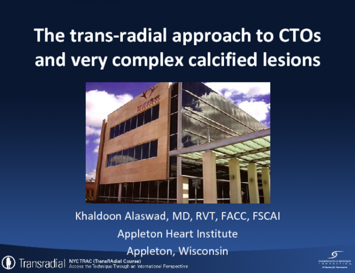 The trans-radial approach to CTOs and very complex calcified lesions