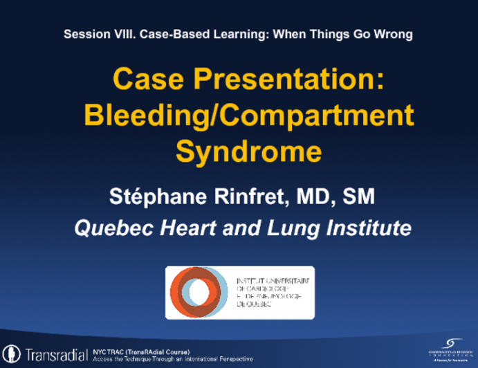 Case Presentation: Bleeding/Compartment Syndrome