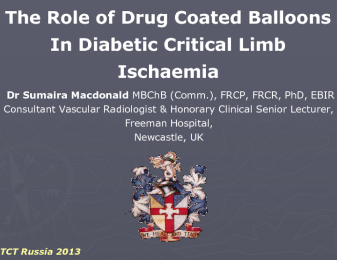 The Role of Drug Coated Balloons In Diabetic Critical Limb Ischaemia