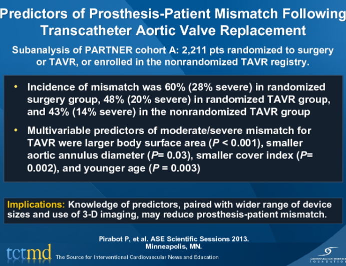 Predictors of Prosthesis-Patient Mismatch Following Transcatheter Aortic Valve Replacement