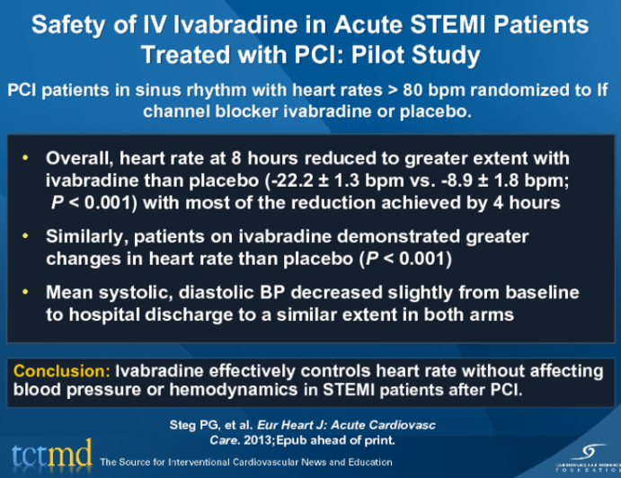 Safety of IV Ivabradine in Acute STEMI Patients Treated with PCI: Pilot Study