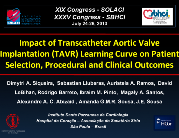 Impact of Transcatheter Aortic Valve Implantation (TAVR) Learning Curve on Patient Selection, Procedural and Clinical Outcomes