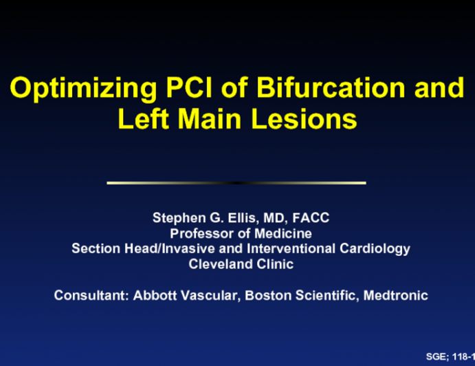 Optimizing PCI of Bifurcation and Left Main Lesions