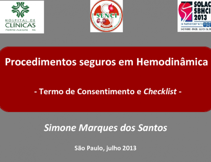 Procedimentos Seguros em Hemodinâmica: Termo de Consentimento e Checklist