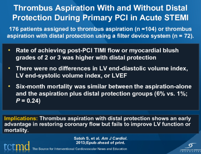 Thrombus Aspiration With and Without Distal Protection During Primary PCI in Acute STEMI