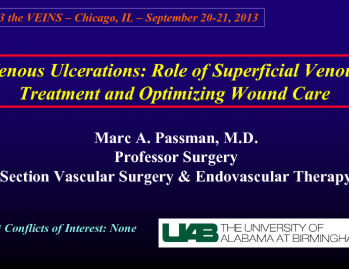 Venous Ulcerations: Role of Superficial Venous