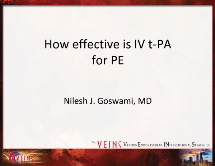 How Effective is IV t-PA For PE?