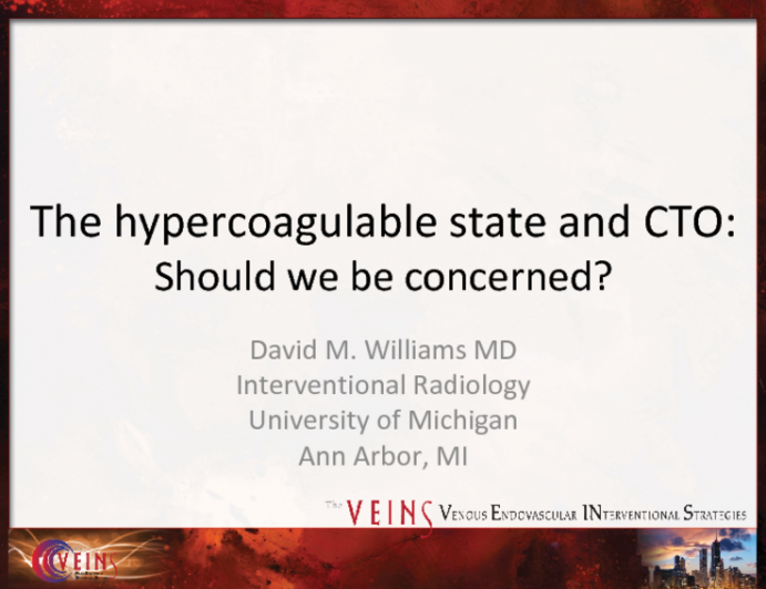 The Hypercoagulable State and CTO: Should We Be Concerned?