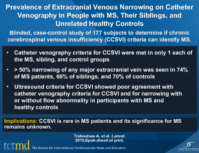 Prevalence of Extracranial Venous Narrowing on Catheter Venography in People with MS, Their Siblings, and Unrelated Healthy Controls