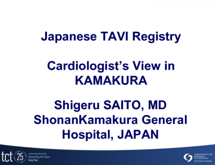 Japanese TVT Registry: Cardiologist's View