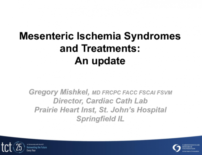 Mesenteric Ischemia Syndromes and Treatments: An Update