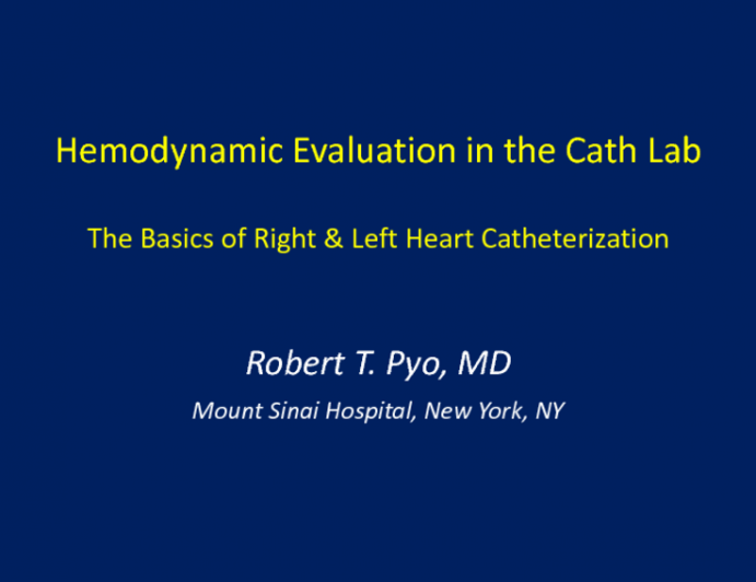 Right Heart Catheterization: Technique and Hemodynamics