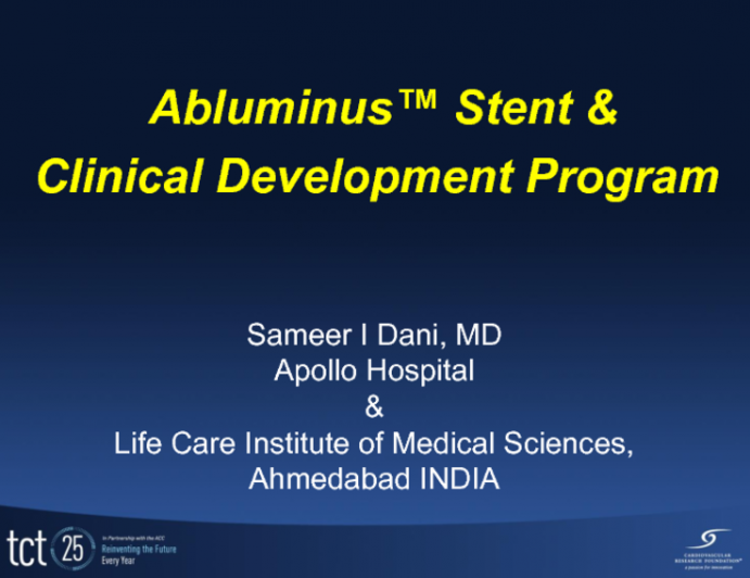 The Abluminus Stent and Clinical Development Program