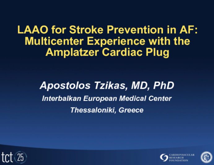 Multicenter Experience with the ACP for Stroke Prevention in Atrial Fibrillation