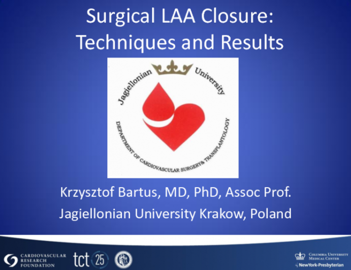 Surgical LAA Closure: Current Status and Future Perspectives