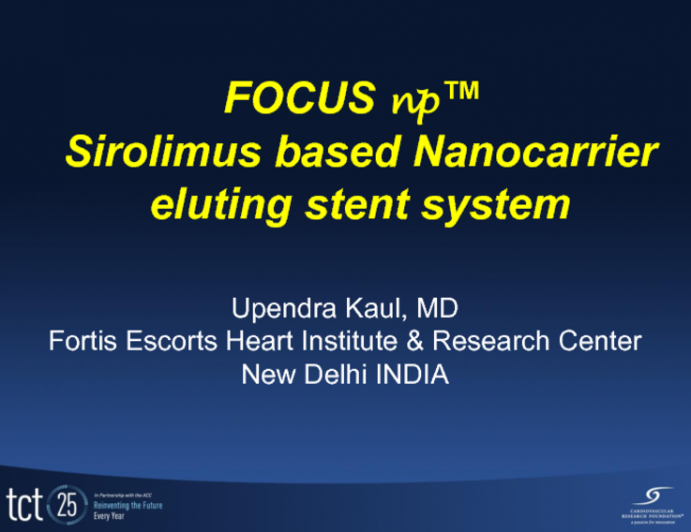 FOCUS np: A Nanoparticle-based Siroliumus-eluting Stent and Balloon