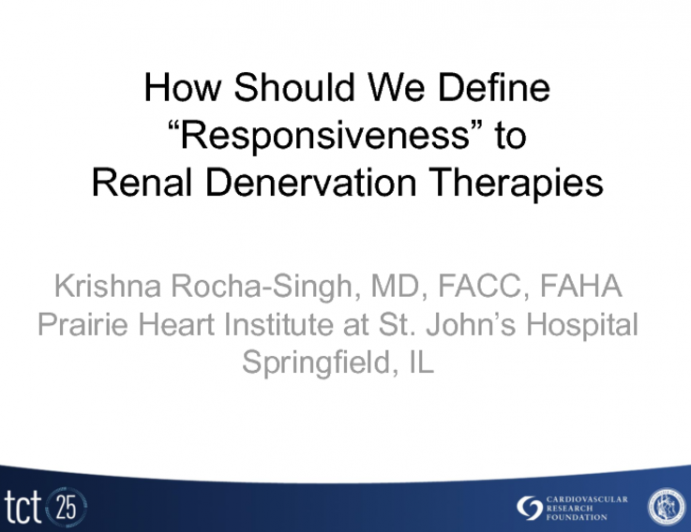 How We Should Define "Responsiveness" to Renal Denervation Therapies