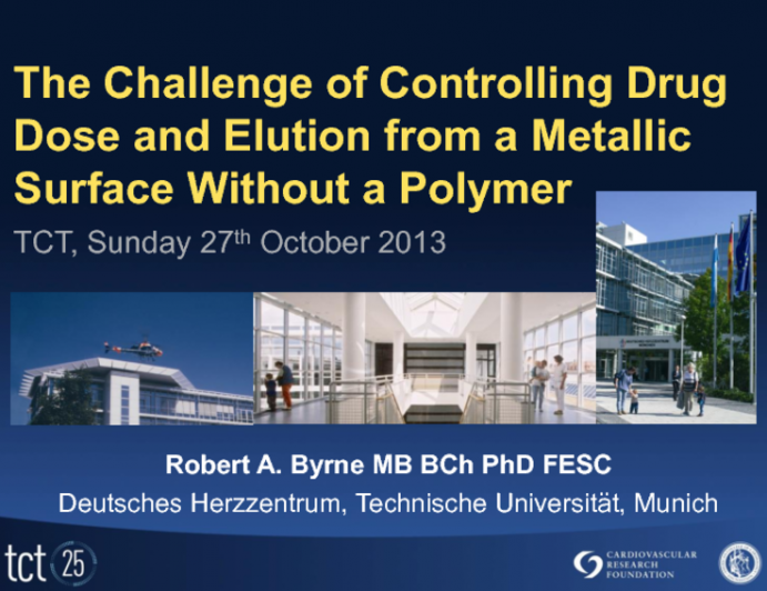 The Challenge of Controlling Drug Dose and Elution from a Metallic Surface Without a Polymer