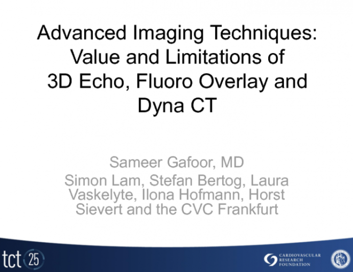Advanced Imaging Techniques: Value and Limitations of 3D Echo, Fluoro Overlay and Dyna CT