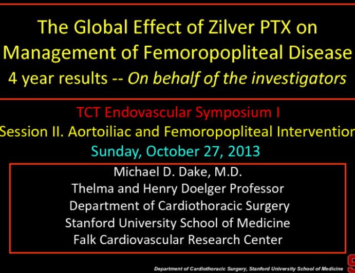 The Global Effect of Zilver PTX on Management of Femoropopliteal Disease